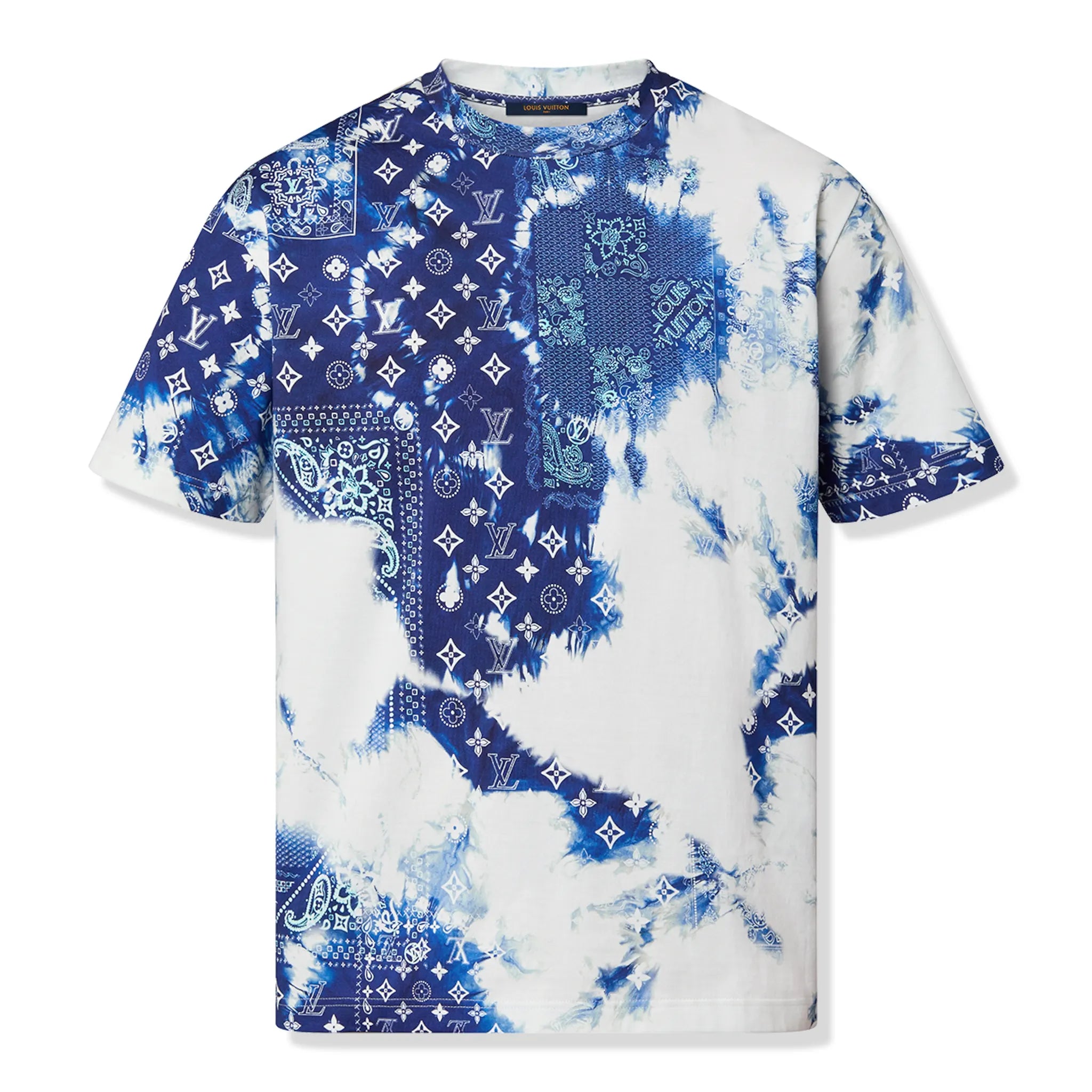 Front View of Preloved - Louis Vuitton Monogram Bandana Blue T Shirt NVPROD3570115V